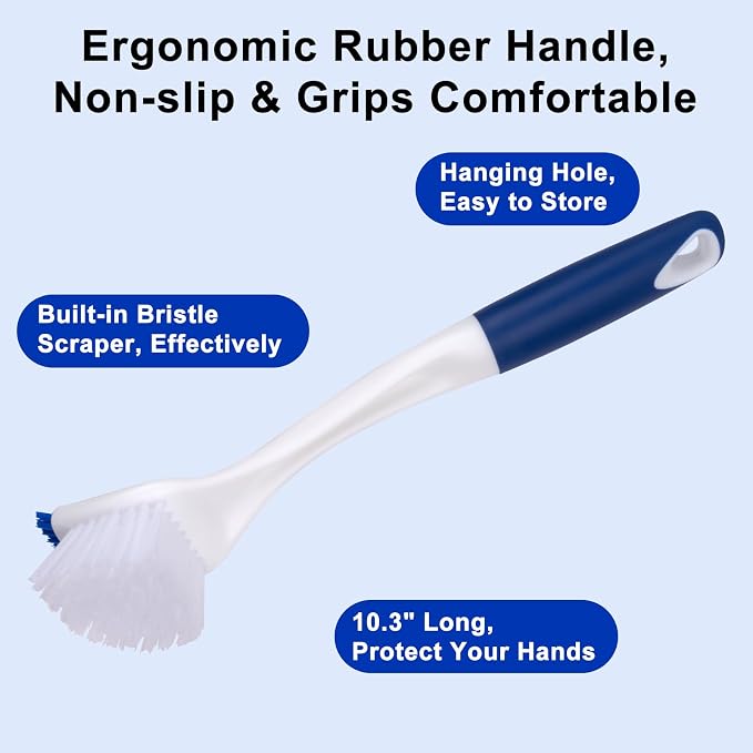 Heavy Duty 2 Pack Dish Scrub Brush - Image 3