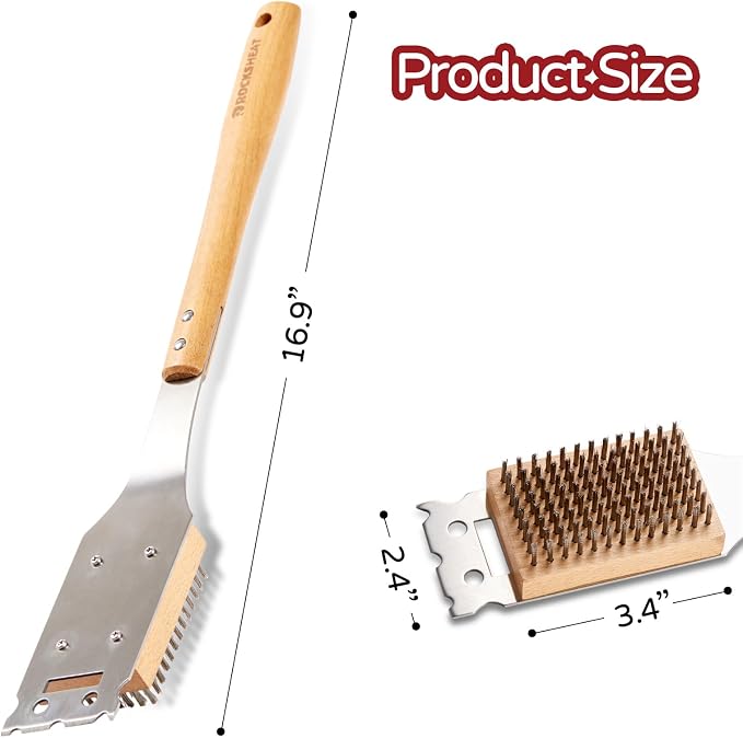 Pizza Oven Brush, 16.9 Inch Grill Cleaning Brush - Image 2
