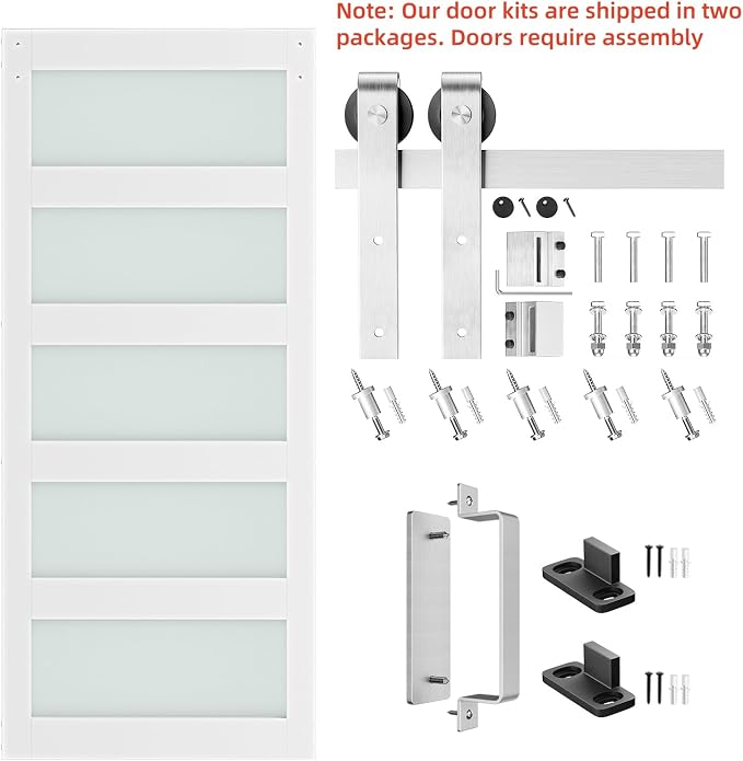 SmartStandard 38 x 84 inch Glass Barn Door - Image 5
