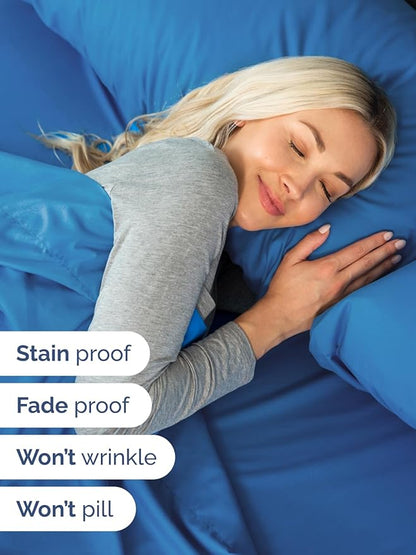 Extra Deep Cal King Sheet Set - 6 Piece Breathable and Cooling Sheets - Hotel Luxury Bed Sheets Set - Easy Fit - Soft, Wrinkle Free and Comfy Sheets Set - Royal Blue Sheet Set with Extra Deep Pockets