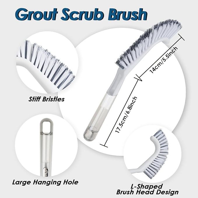 3 Pack Heavy Duty Bathroom Scrub Brush - Image 3