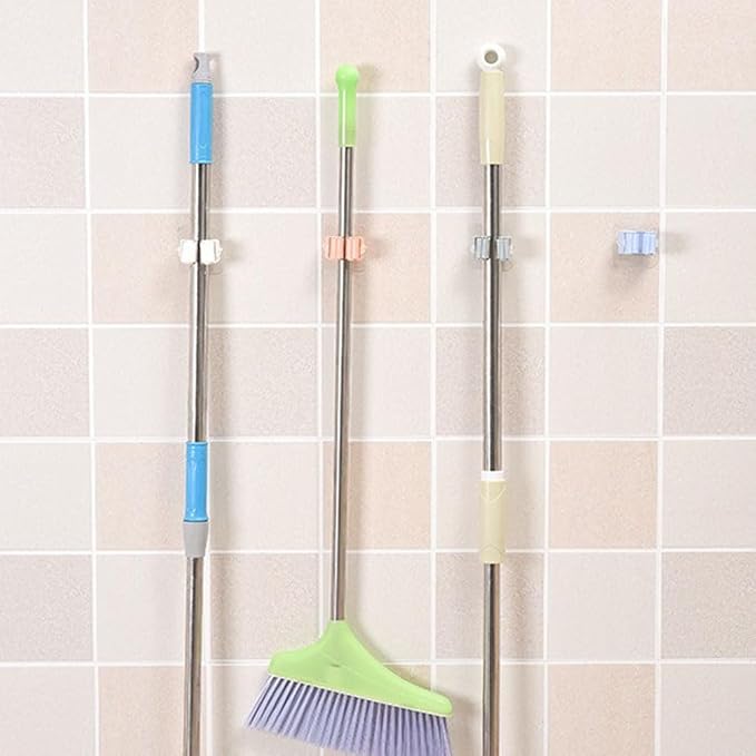 Broom And Mop Holder Clip 4 Pcs Mop Broom Wall Mounted Heavy Duty - Image 4