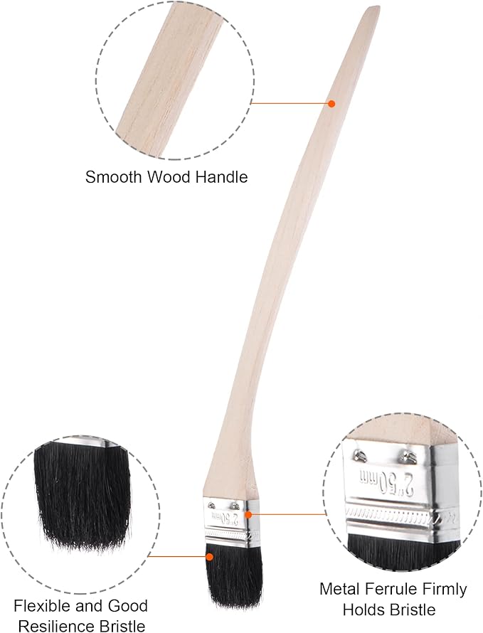 uxcell Bent Radiator Paint Brush 17" Length 2" Width Bristle - Image 4