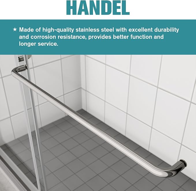 Bypass Glass Shower Door 44-48" W x 70" H - Image 8