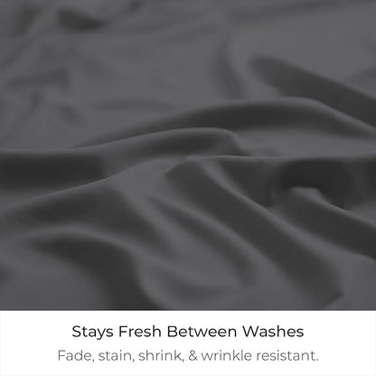 Mellanni Bed Skirt Cal King Size- Bed Skirting - 15-Inch Tailored Drop Pleated Dust Ruffle - Hotel Luxury Bedding - Wrinkle, Fade, Stain Resistant - 1 Bedskirt (Cal King, Gray)