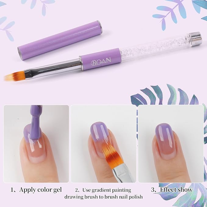 BQAN 1Pcs Nail Ombre Brush Nail Art Gradient Painting Brush - Image 2
