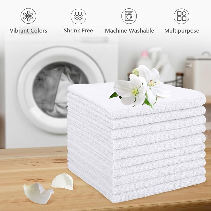 Orighty Washcloths Towels Set 10 Pack, Highly Absorbent and Soft Feel - Image 6