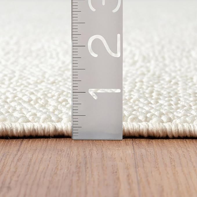 LUXE WEAVERS Solid Machine Woven Cream 2x3 Area Rug, Indoor Stain-Resistant Carpet