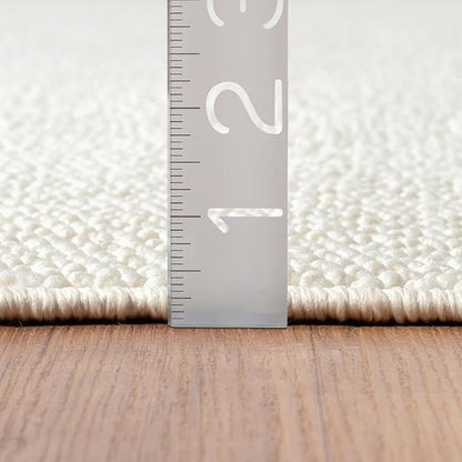 LUXE WEAVERS Solid Machine Woven Cream 2x3 Area Rug, Indoor Stain-Resistant Carpet