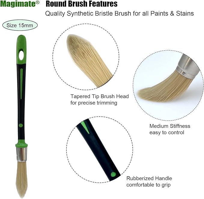 Small Paint Brush for Touch Ups, Trim Stain Brush for Sash, Baseboards - Image 2