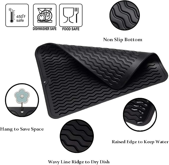ZLR 2 Pcs Silicone Dish Drying Mats - Image 4