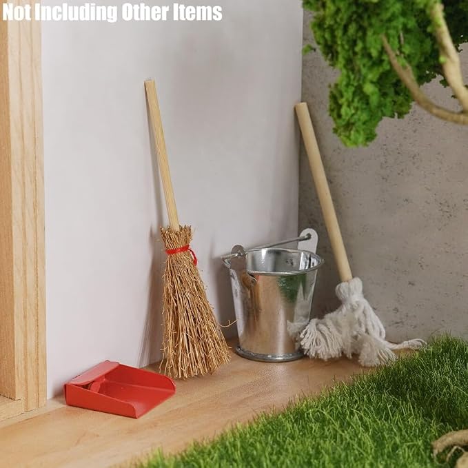Odoria Dollhouse Straw Broom Miniature - Image 4