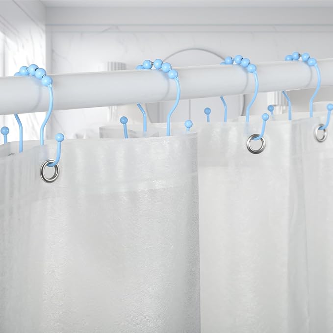 Goowin Shower Curtain Hooks, Stainless Steel Shower Curtain Hangers, Double - Image 3