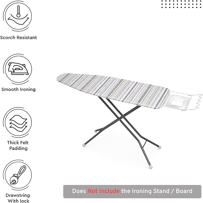 Encasa XO Ironing Board Cover and Pad 49"x18" - Image 3