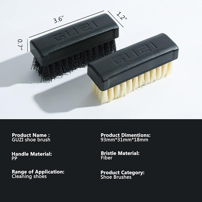 GUZI 2Pcs Professional Cleaning Shoe Brush Plastic Soft Brush Hard Brush - Image 2
