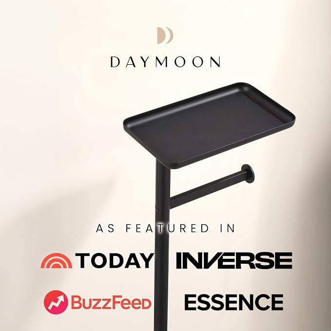 Day Moon™ Matte Black Toilet Paper Holder Free Standing Toilet Paper Holder - Image 6