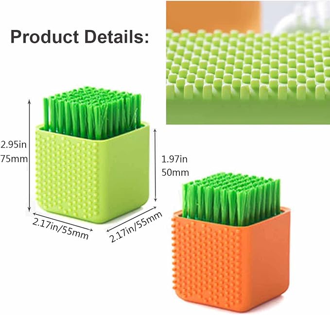 2 Pack Silicone Laundry Brush Scrub Multi-use Household Cloth Washing Brush - Image 5