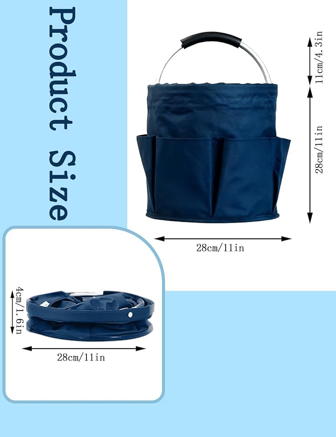 Cleaning Caddy with Handle, Cleaning Products Organiser, Foldable Storage Basket - Image 2