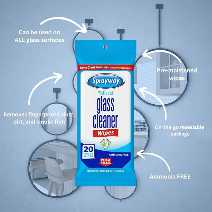 Sprayway SW199R Ammonia-Free Glass Cleaner Wipes, Fresh Scent - Image 5