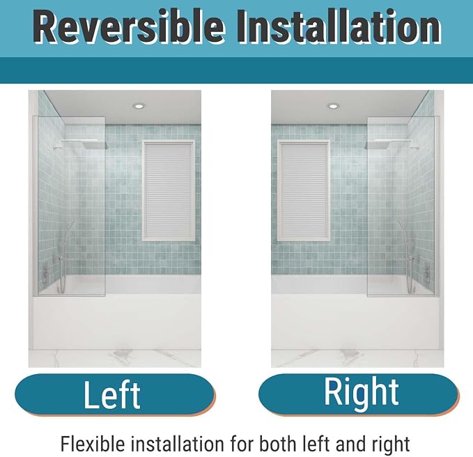 Sunrosa 24"×60" Bathtub Glass Panel, 8mm Thick Shower Screen, Brushed Nickel - Image 5