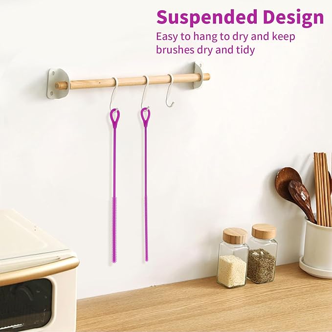 2Pcs Silicone Straw Cleaner Brush, 9.84in Reusable Straw Cleaner - Image 7