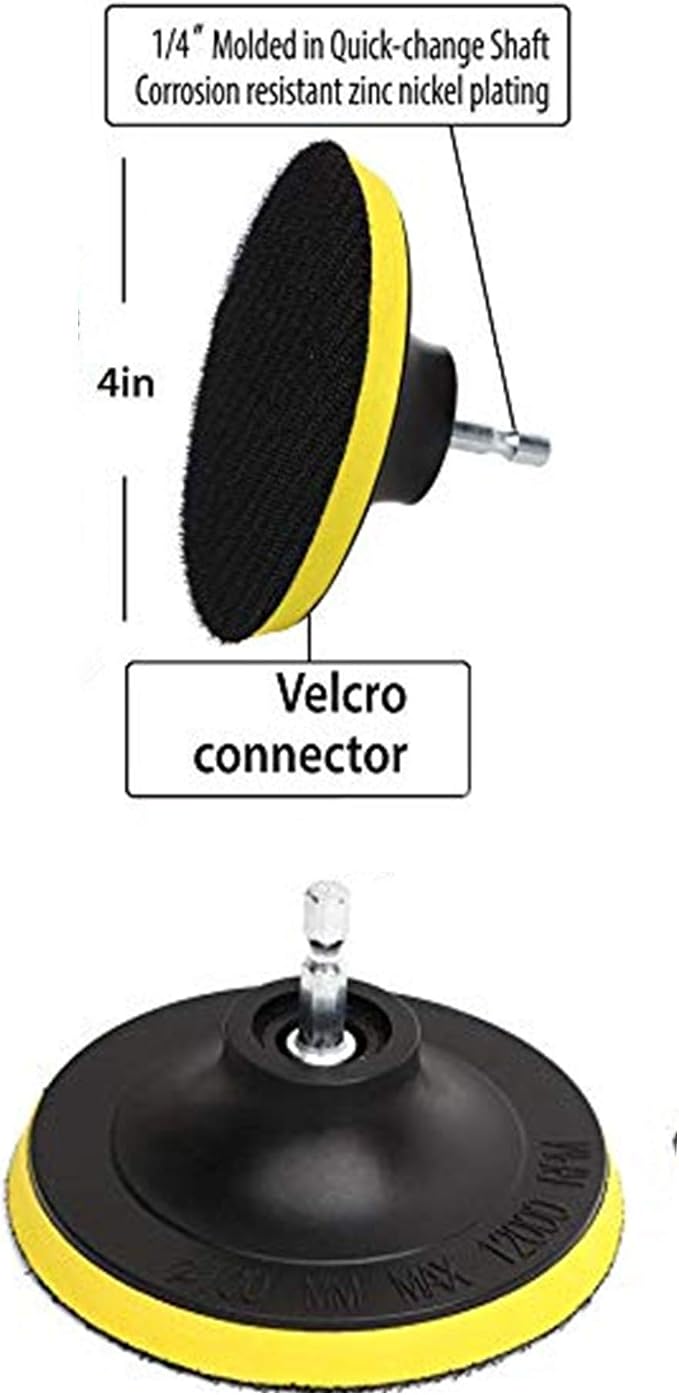 DUOSHIDA 4 Inch Drill Powered Brush Tile Scrubber Scouring Pads Cleaning Kit - Image 4