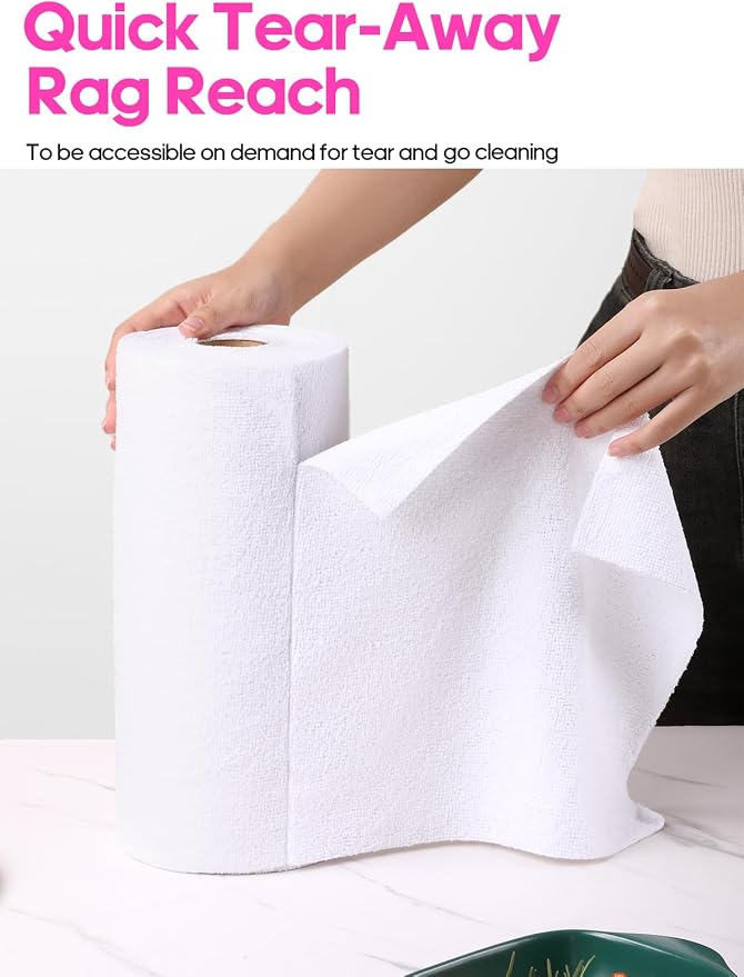 Tear-A-Rag Roll -50 Pack, 12 x 12 Microfiber Cleaning Cloth, Reusable Towels - Image 2