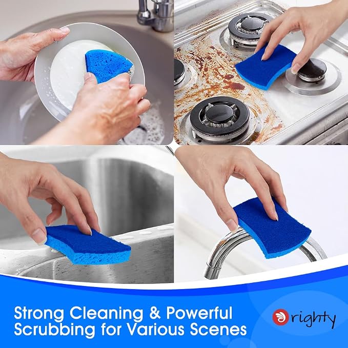 Orighty Non-Scratch Cellulose Scrub Sponges 24 Pack, Kitchen Sponges - Image 3