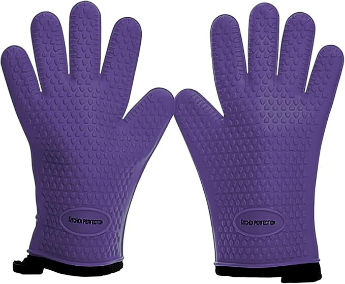 KITCHEN PERFECTION S Silicone Smoker Oven Gloves -Extreme Heat Resistant BBQ by Kitchenperfection