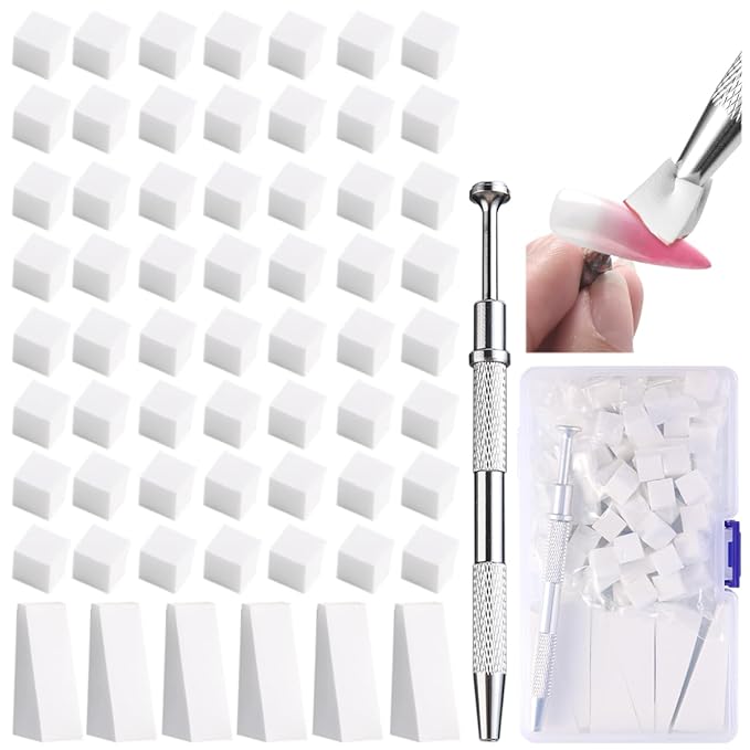 100Pcs Soft Nail Sponges for Ombre, Gradient Effect White Nail Art Sponges by Fcozpjk
