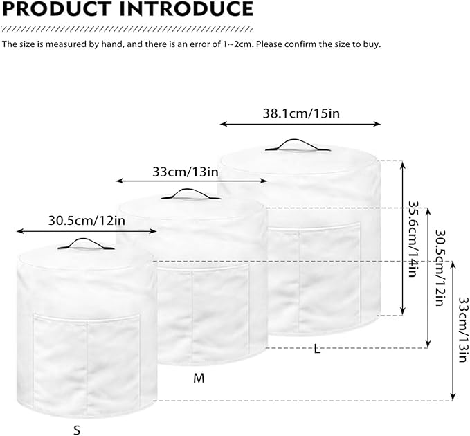 Air Fryer Cover Dust Cover, French Fries Appliance Covers for 6 Quart Air Fryer & Pressure Cooker Kitchen Appliance Accessories with Pockets, Machine Washable