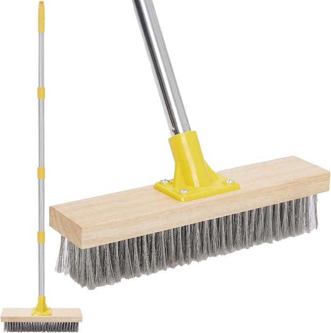 Stainless Steel Deck Brushes for Scrubbing Heavy Duty, Metal Stiff Wire by NICOFPHY