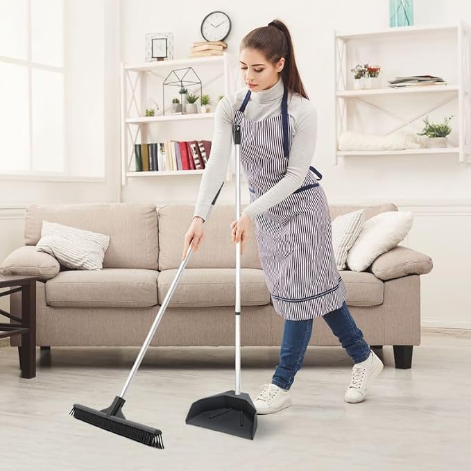 Silicone Dust Pan with Handle Lobby Dustpan with Long Handle Stand Up Dustpan - Image 8