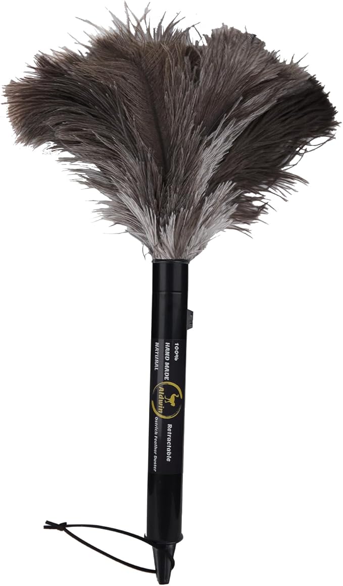 Aldwin Ostrich Feather Duster Retractable 1 Pack, 16 inch Genuine Fluffy by AldwinOstrichFeatherDuster