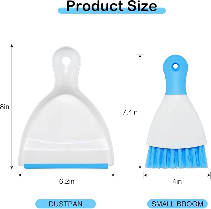 NACENA Mini Dustpan and Brush Set 2 Pack, Small Broom and Dustpan Set Dust Pan - Image 2