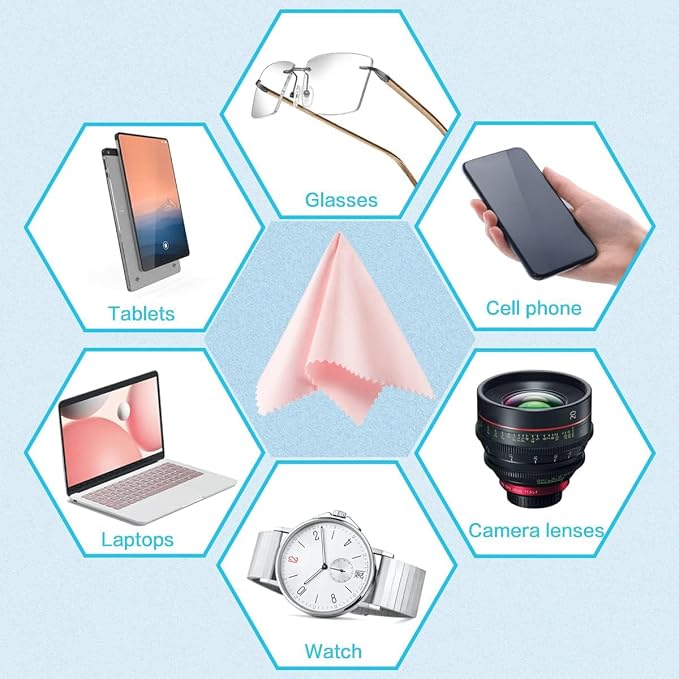 Eyeglass Cleaning Cloth Glasses Cleaner 12Pack Microfiber Lens Cleaner Eyewear - Image 4