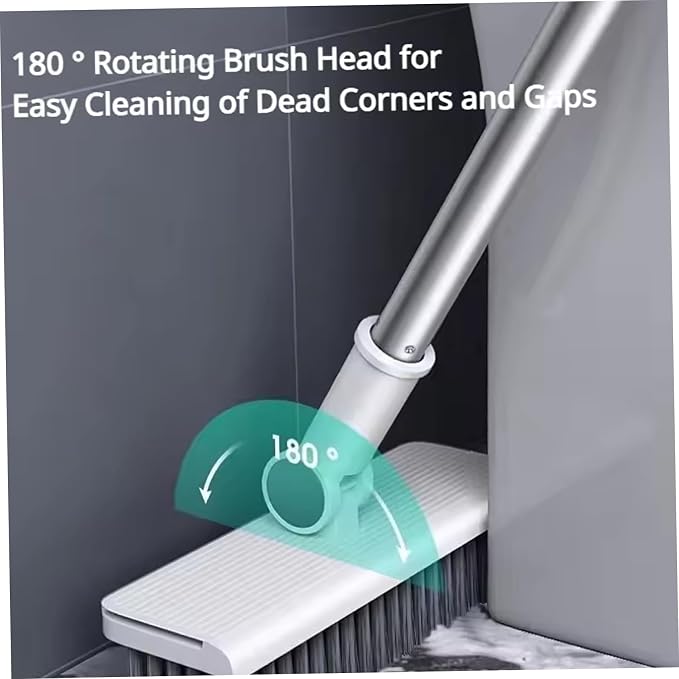 3-in-1 Broom with Dustpan Combo Set Foldable and Rotating Broom and Dustpan Set - Image 6