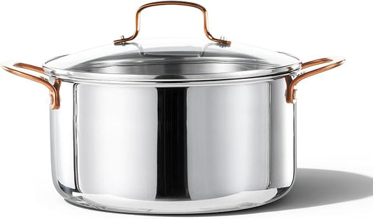 CAROTE 8 Qt Tri-Ply Stainless Steel Stockpot, Non-Toxic Stock Pot by CAROTE