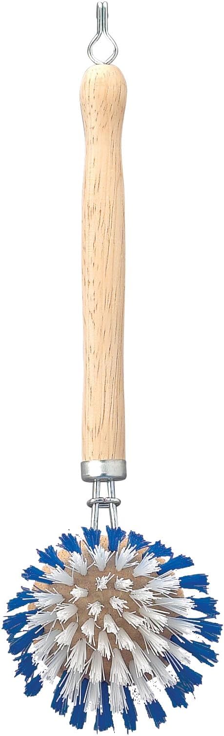 HIC Kitchen Dish Washing Vegetable Scrub Brush, Non-Scratch Nylon Bristles by HIC