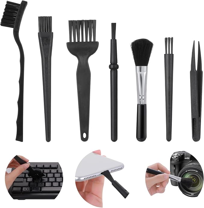 TIESOME Set of 7 Keyboard Anti Static Brushes, Plastic Handle Portable Cleaning - Image 8