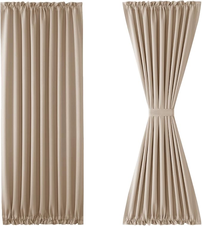 DWCN French Door Curtains – Rod Pocket Thermal Blackout Curtain - Image 7