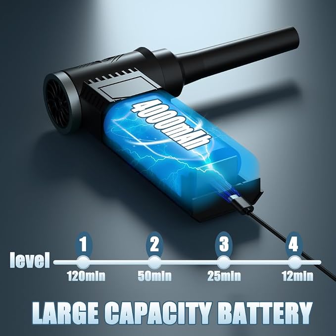 Cordless Electric Air Duster: 120, 000 RPM High-Speed 4-Speed Adjustable Blower - Image 8