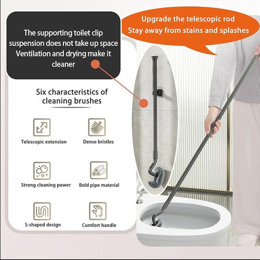 Wall Mounted Long Handle Toilet Brush Set - Image 2