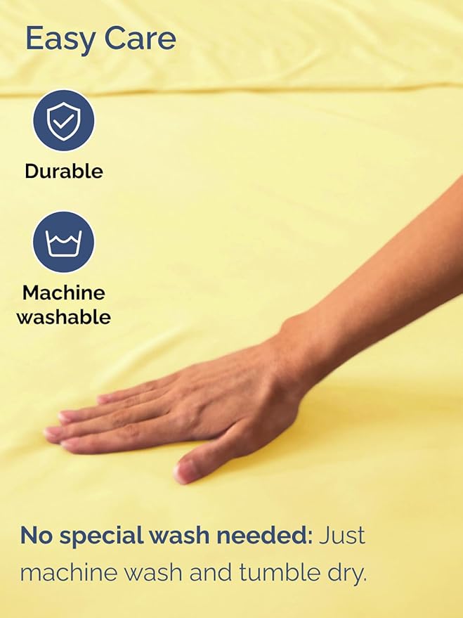 Extra Deep Full Fitted Sheet - Hotel Luxury Single Fitted Sheet Only - Easily Fits 18 inch to 24 inch Mattress - Ultra Soft, Wrinkle Free w/Extra Deep Pockets - Easy-Care, Breathable & Comfy - Yellow