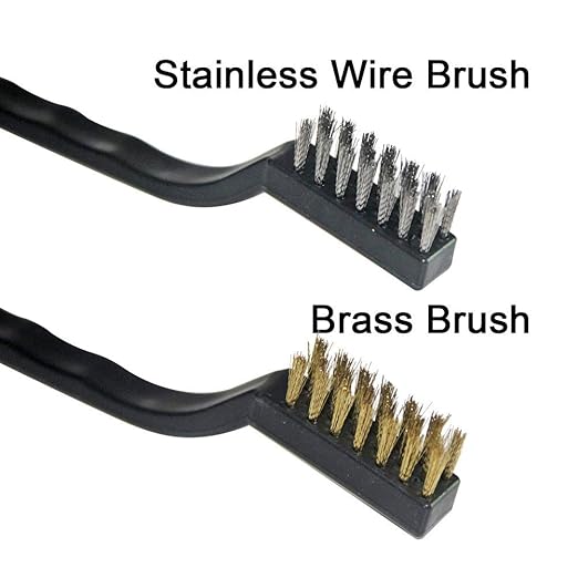 12PCS Mini Wire Brushes, Stainless Steel & Brass Brush Set, Curved Handle - Image 2