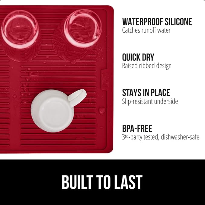 GORILLA GRIP 100% BPA-Free Patented Silicone Dish Drying Mat - Image 2