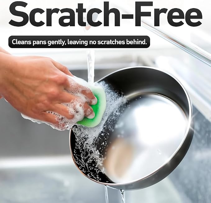 Casanero 6-Pack Silicone Scrubbing Sponges, Heavy-Duty, Non-Scratch | Reusable - Image 3