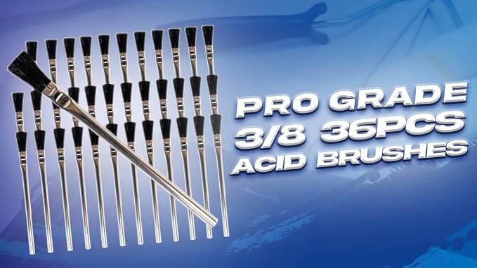 Pro Grade - Acid Brushes - 36 Count 3/8 Inch Boar Hair Acid Flux Brushes - Image 8