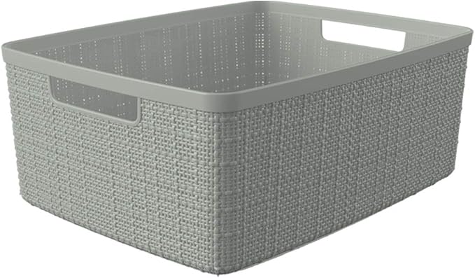 Curver Jute Decorative Plastic Organization and Storage Basket Perfect Bins - Image 3