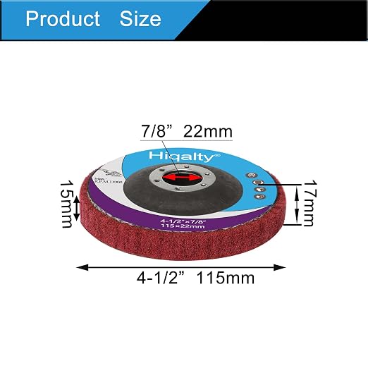 10Pcs 4 1/2" x 7/8" Non-Woven Flap Disc Polishing Grinding Wheel, Scouring pad - Image 2